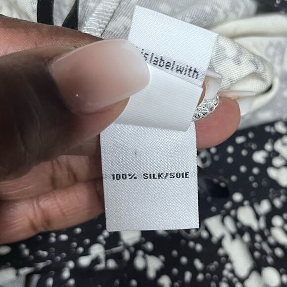 Diane Von Furstenberg Lilyann Print Silk Wrap Dress In Black White sz 0 - Picture 8 of 14